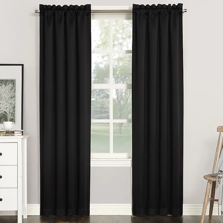 Sun Zero Evan Rod Pocket Energy Saving Blackout Single Curtain Panel