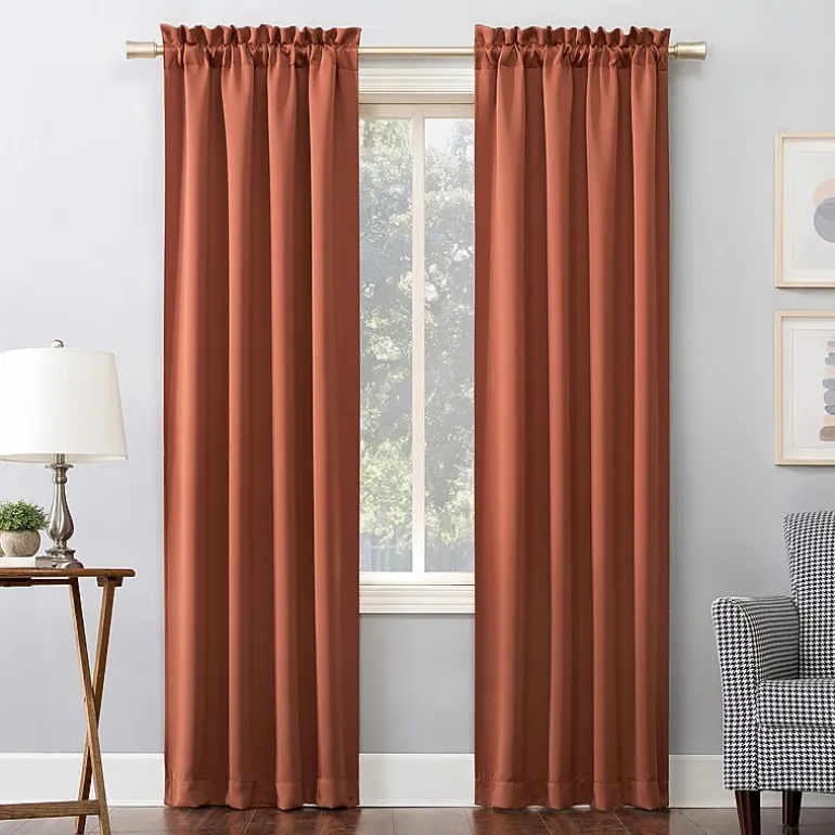 Sun Zero Evan Rod Pocket Energy Saving Blackout Single Curtain Panel