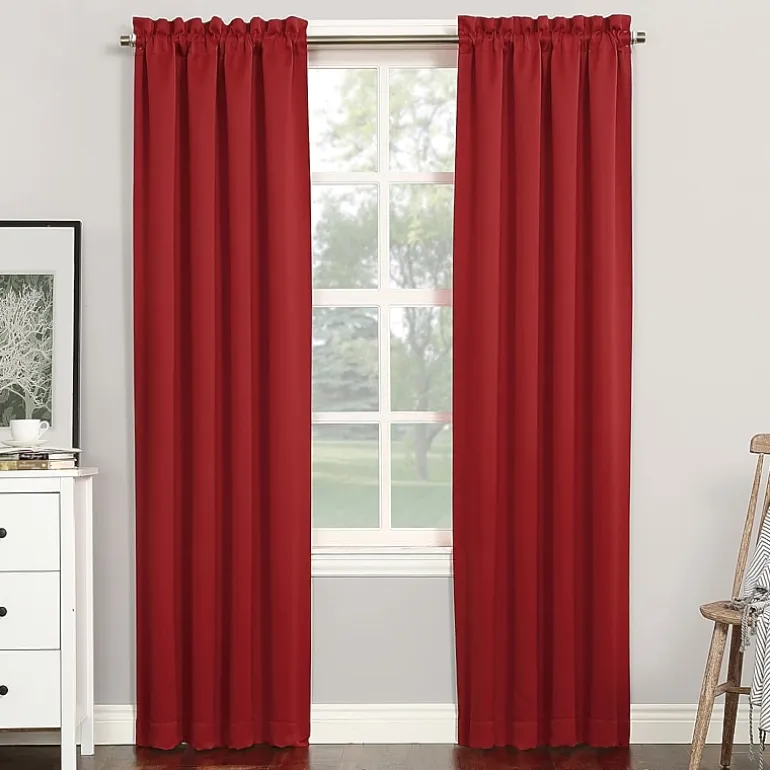Sun Zero Evan Rod Pocket Energy Saving Blackout Single Curtain Panel