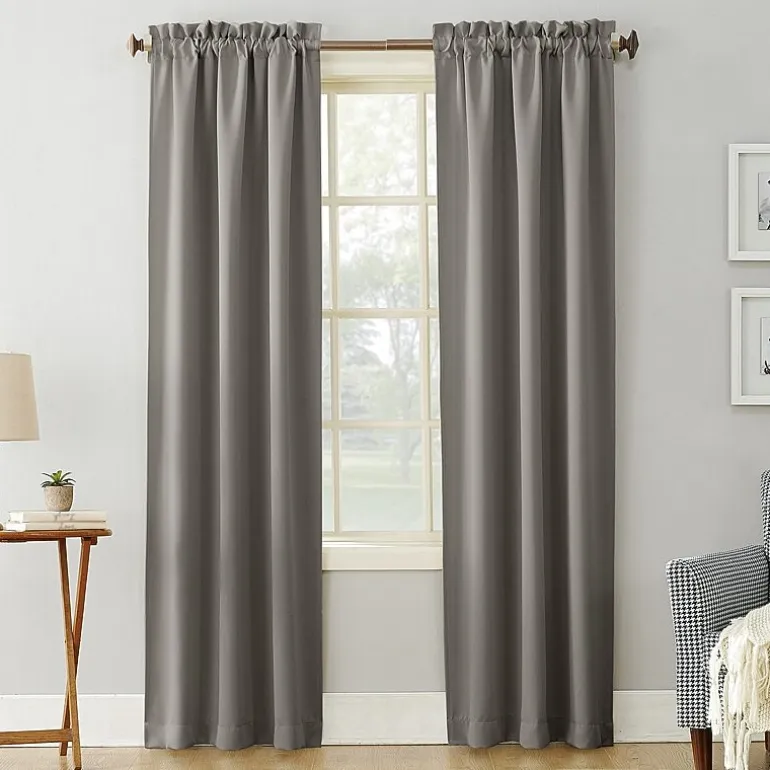 Sun Zero Evan Rod Pocket Energy Saving Blackout Single Curtain Panel