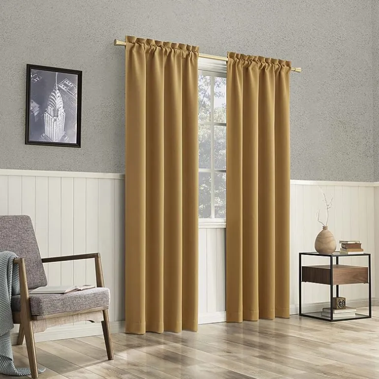 Sun Zero Evan Rod Pocket Energy Saving Blackout Single Curtain Panel