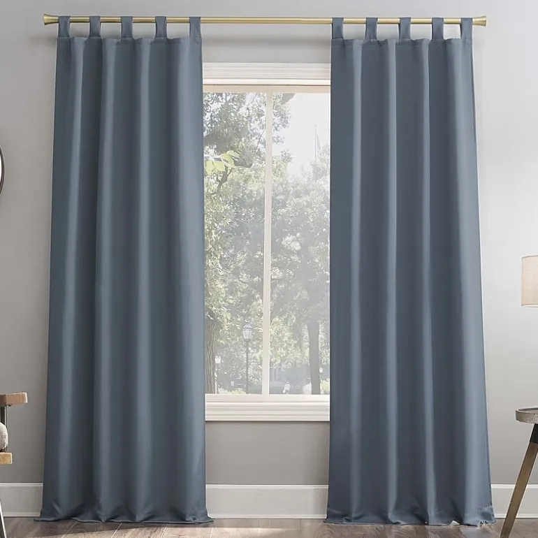 Sun Zero Evan Tab Top Energy Saving Blackout Single Curtain Panel