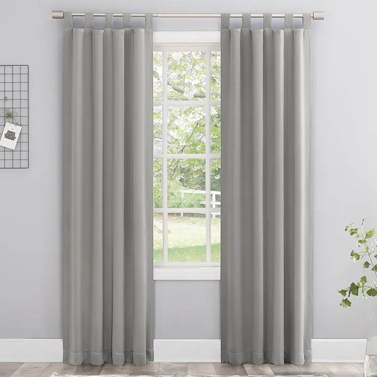 Sun Zero Evan Tab Top Energy Saving Blackout Single Curtain Panel