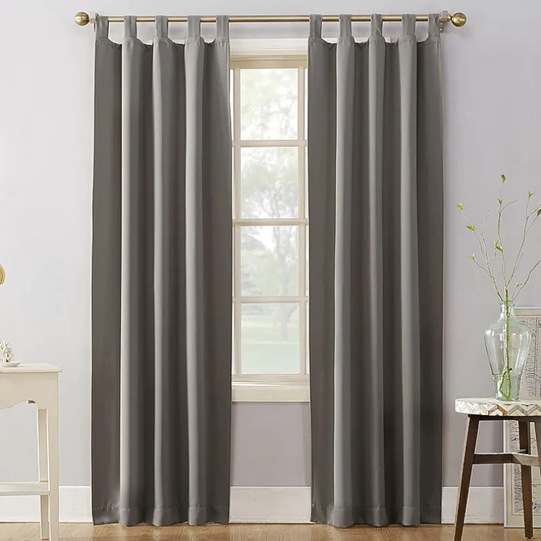 Sun Zero Evan Tab Top Energy Saving Blackout Single Curtain Panel