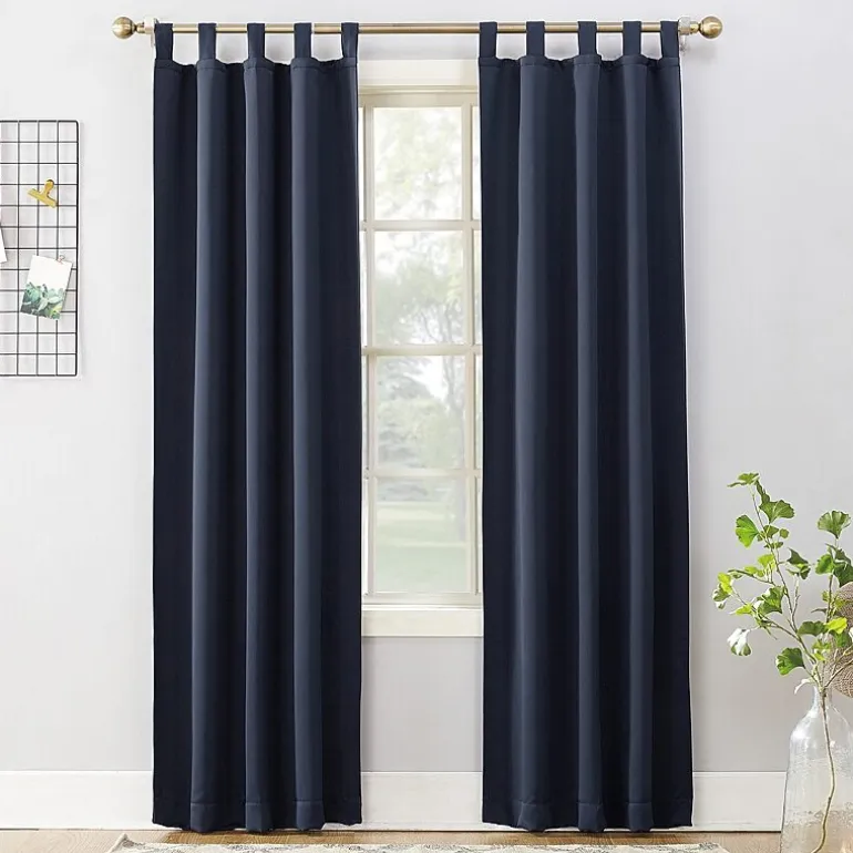 Sun Zero Evan Tab Top Energy Saving Blackout Single Curtain Panel