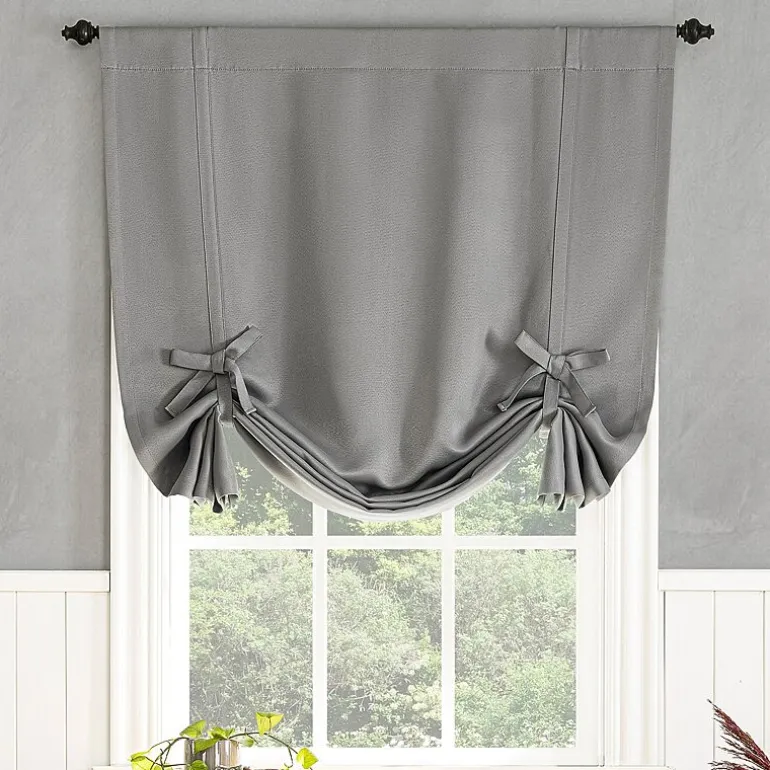 Sun Zero Evantieup Blackout Rod Pocket Single Tie-Up Shade