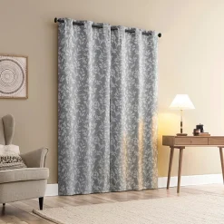 Sun Zero Glynn Gaia Woven Floral Magnetic Closure Grommet Top Energy Saving 100% Blackout Set of 2 Curtain Panel