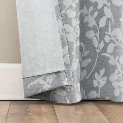 Sun Zero Glynn Gaia Woven Floral Magnetic Closure Grommet Top Energy Saving 100% Blackout Set of 2 Curtain Panel