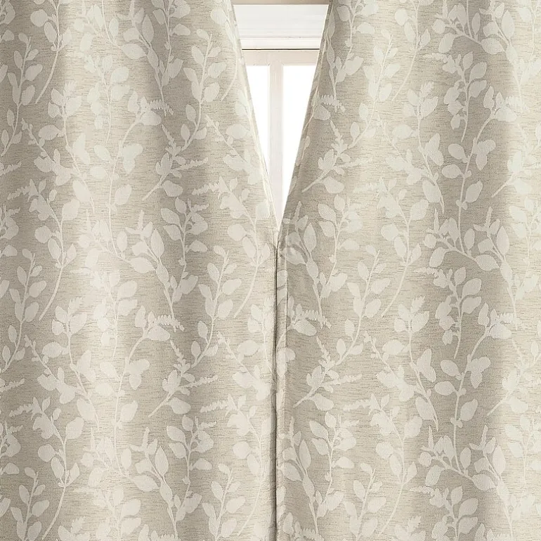 Sun Zero Glynn Gaia Woven Floral Magnetic Closure Grommet Top Energy Saving 100% Blackout Set of 2 Curtain Panel