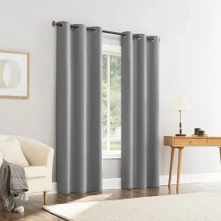 Sun Zero Glynn Magnetic Closure Grommet Top 100% Blackout Set of 2 Curtain Panel
