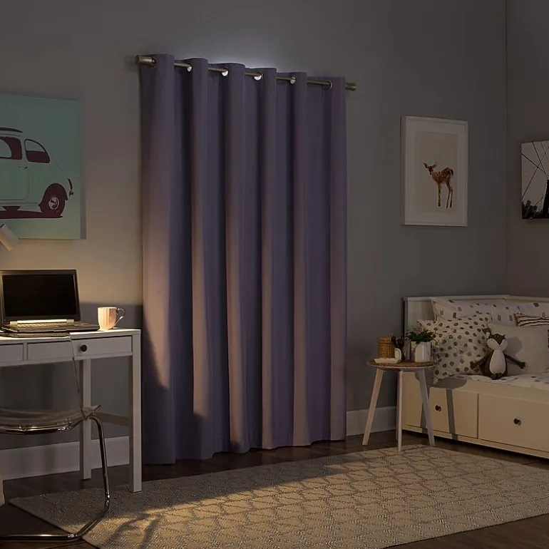 Sun Zero Harper Grommet Top Energy Saving 100% Blackout Single Curtain Panel