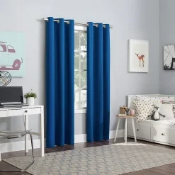Sun Zero Harper Grommet Top Energy Saving 100% Blackout Single Curtain Panel