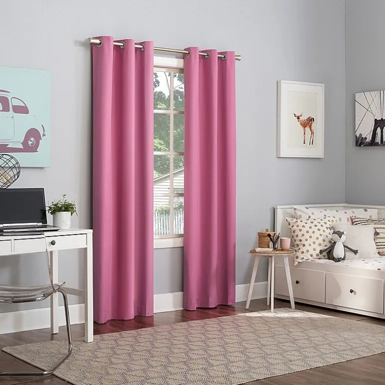 Sun Zero Harper Grommet Top Energy Saving 100% Blackout Single Curtain Panel