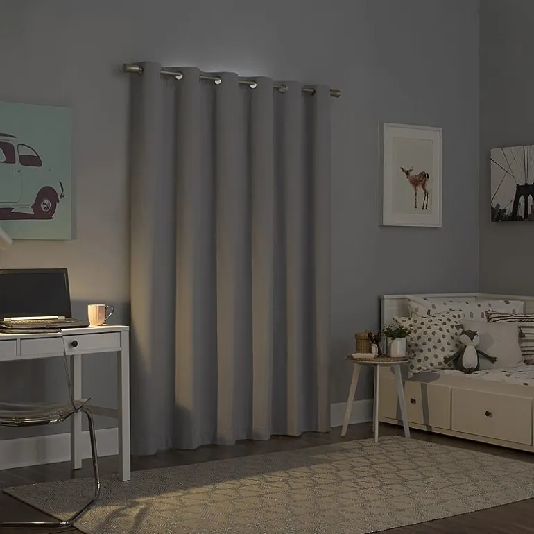 Sun Zero Harper Grommet Top Energy Saving 100% Blackout Single Curtain Panel