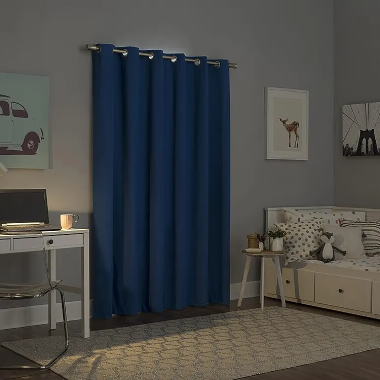 Sun Zero Harper Grommet Top Energy Saving 100% Blackout Single Curtain Panel