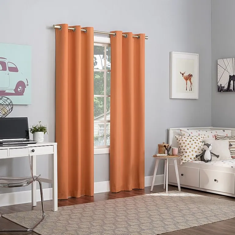 Sun Zero Harper Grommet Top Energy Saving 100% Blackout Single Curtain Panel