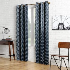 Sun Zero Kenwood Chevron Grommet Top Energy Saving Blackout Single Curtain Panel