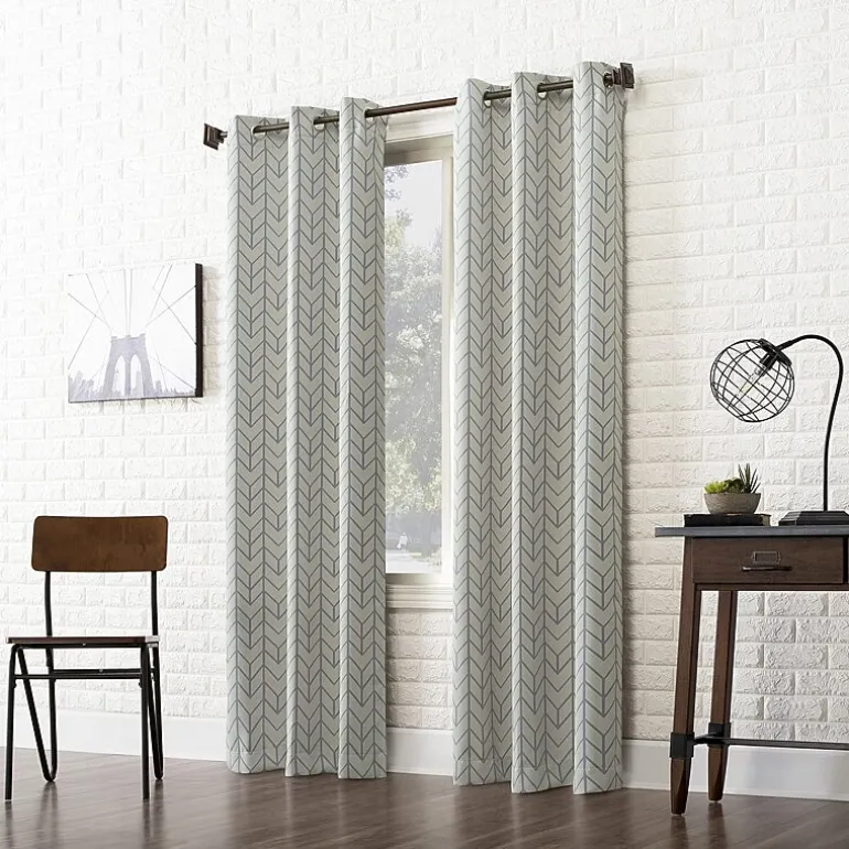 Sun Zero Kenwood Chevron Grommet Top Energy Saving Blackout Single Curtain Panel