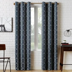 Sun Zero Kenwood Chevron Grommet Top Energy Saving Blackout Single Curtain Panel