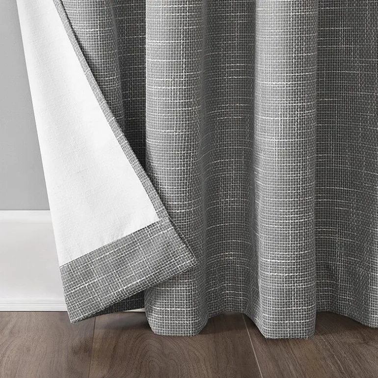 Sun Zero Kline Burlap Weave Thermal Extreme Grommet Top Energy Saving 100% Blackout Single Curtain Panel