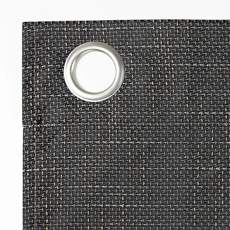 Sun Zero Kline Burlap Weave Thermal Extreme Grommet Top Energy Saving 100% Blackout Single Curtain Panel