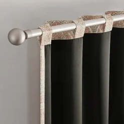 Sun Zero Lanet Vintage Ogee Magnetic Closure Back Tab 100% Blackout Set of 2 Curtain Panel
