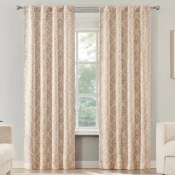 Sun Zero Lanet Vintage Ogee Magnetic Closure Back Tab 100% Blackout Set of 2 Curtain Panel