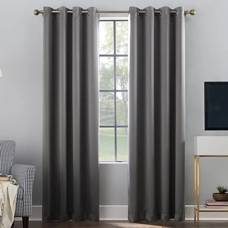 Sun Zero Oslo Grommet Top Energy Saving 100% Blackout Single Curtain Panel