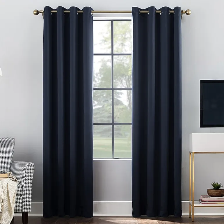 Sun Zero Oslo Grommet Top Energy Saving 100% Blackout Single Curtain Panel