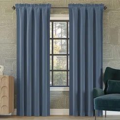 Sun Zero Oslo Rod Pocket Energy Saving 100% Blackout Single Curtain Panel