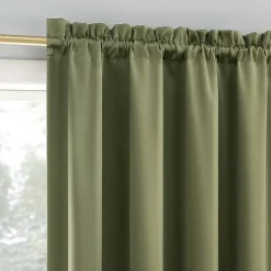 Sun Zero Oslo Rod Pocket Energy Saving 100% Blackout Single Curtain Panel