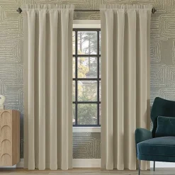 Sun Zero Oslo Rod Pocket Energy Saving 100% Blackout Single Curtain Panel