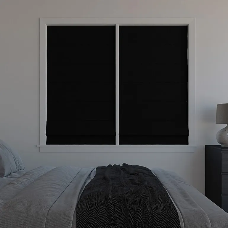 Sun Zero Pryer Energy Saving Cordless 100% Blackout Roman Shade