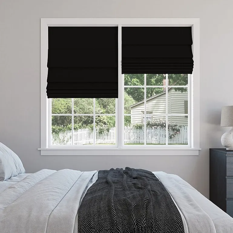 Sun Zero Pryer Energy Saving Cordless 100% Blackout Roman Shade