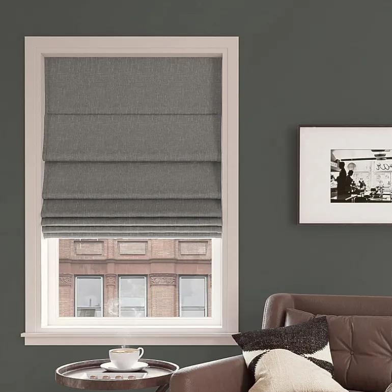 Sun Zero Pryer Energy Saving Cordless 100% Blackout Roman Shade