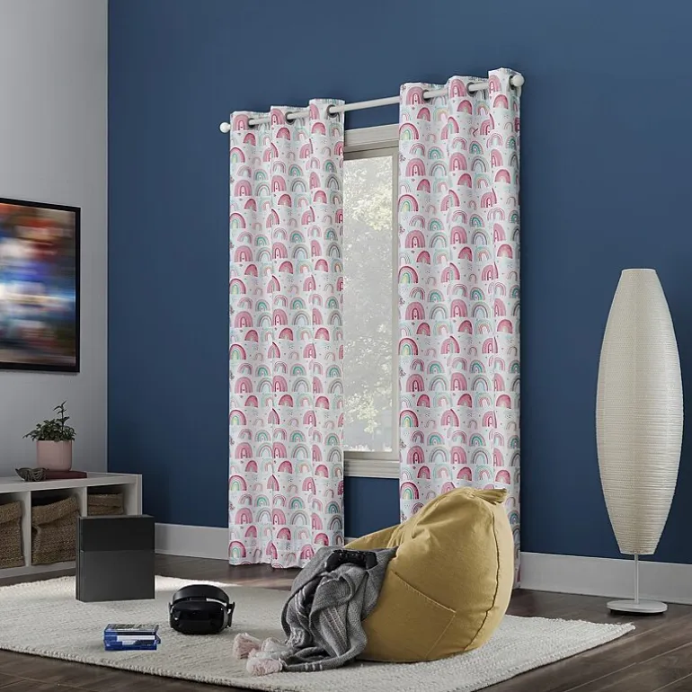 Sun Zero Rainbows Grommet Top Energy Saving 100% Blackout Single Curtain Panel