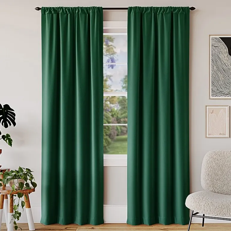 Sun Zero Rianna Rod Pocket 100% Blackout Single Curtain Panel