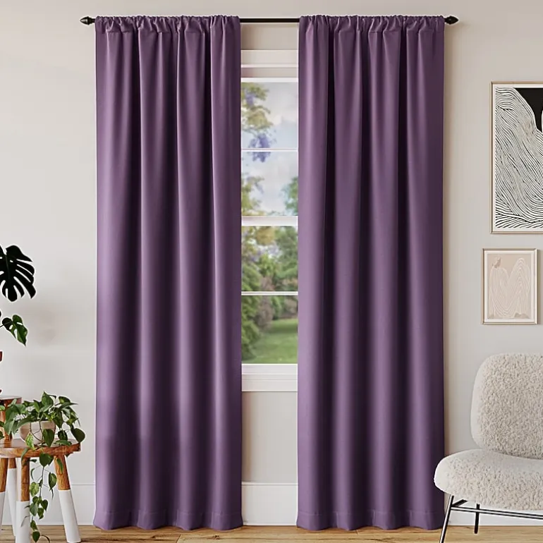 Sun Zero Rianna Rod Pocket 100% Blackout Single Curtain Panel