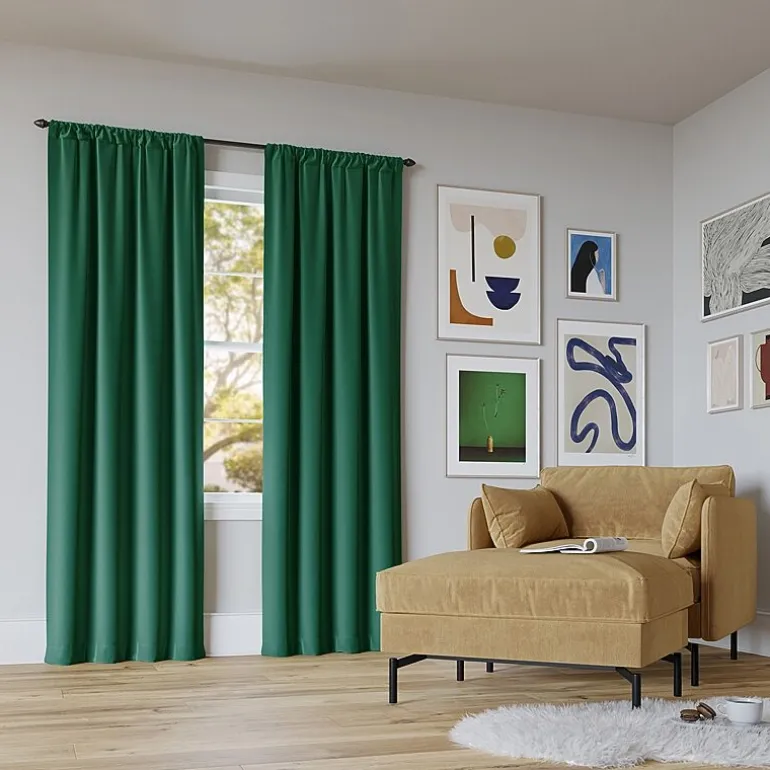 Sun Zero Rianna Rod Pocket 100% Blackout Single Curtain Panel