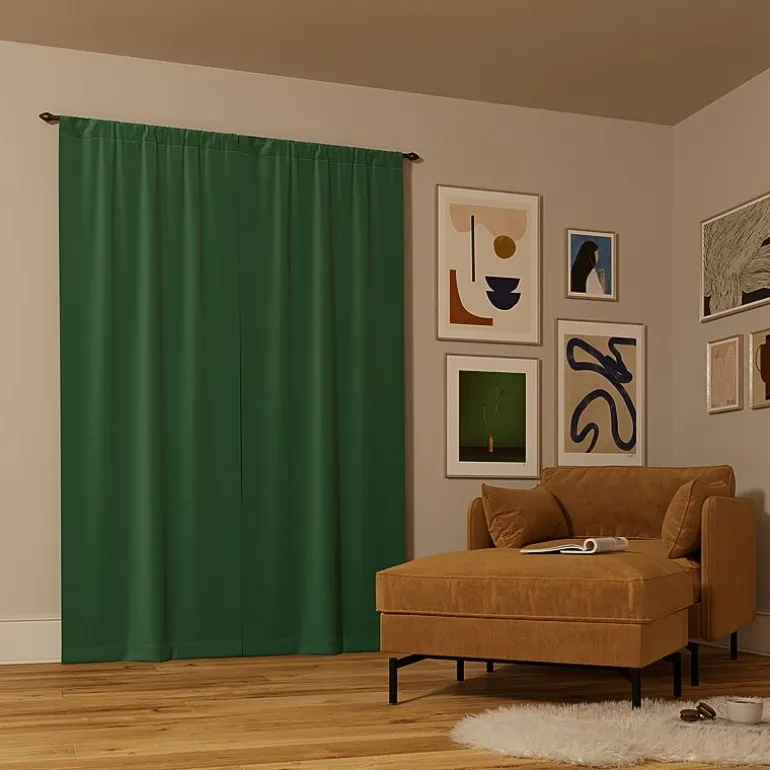 Sun Zero Rianna Rod Pocket 100% Blackout Single Curtain Panel