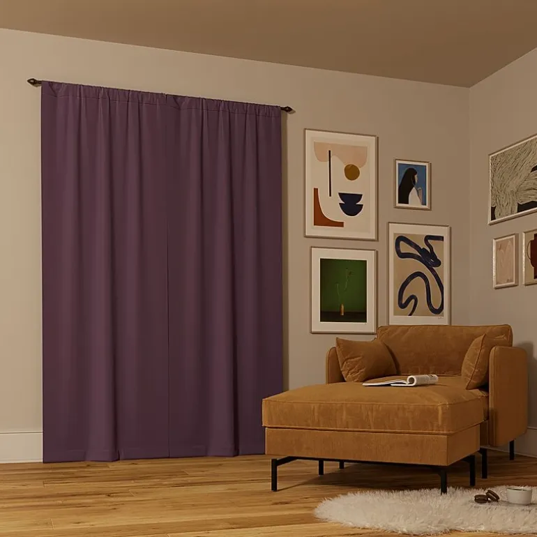 Sun Zero Rianna Rod Pocket 100% Blackout Single Curtain Panel