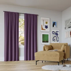 Sun Zero Rianna Rod Pocket 100% Blackout Single Curtain Panel