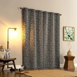 Sun Zero Satti Grommet Top 100% Blackout Single Curtain Panel