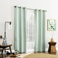 Sun Zero Satti Grommet Top 100% Blackout Single Curtain Panel