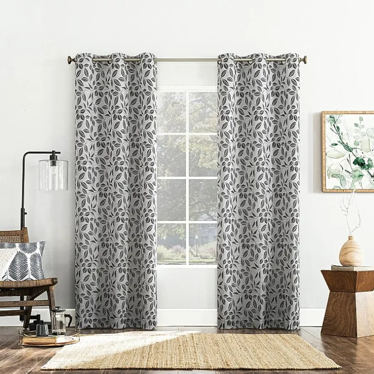 Sun Zero Satti Grommet Top 100% Blackout Single Curtain Panel