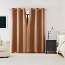 Sun Zero Sheridan Magnetic Closure Grommet Top 100% Blackout Set of 2 Curtain Panel