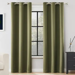 Sun Zero Sheridan Magnetic Closure Grommet Top 100% Blackout Set of 2 Curtain Panel