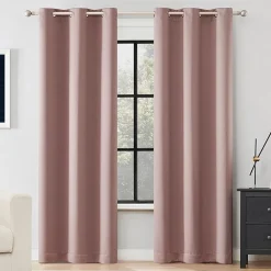 Sun Zero Sheridan Magnetic Closure Grommet Top 100% Blackout Set of 2 Curtain Panel