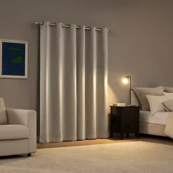 Sun Zero Sheridan Magnetic Closure Grommet Top 100% Blackout Set of 2 Curtain Panel