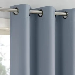 Sun Zero Sheridan Magnetic Closure Grommet Top 100% Blackout Set of 2 Curtain Panel